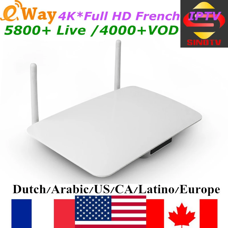 SINO tv 4K IP tv Арабский французский итальянский Android 6,0 Leadcool Q18 1G+ 8G RK3229 H.265 декодер IP tv подписка французская Германия Турция
