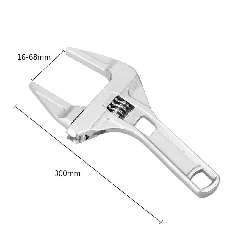 Регулируемый разводной ключ из алюминиевого сплава с коротким хвостовиком, большой гаечный ключ, универсальный инструмент для ремонта ванной комнаты, 1 шт., горячий