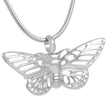

Charm Hollow Butterfly Cremation Urn Necklace for Pet/ Human Ash Holder Ashes Keepsake Pendant Stainless Steel Memorial Jewelry