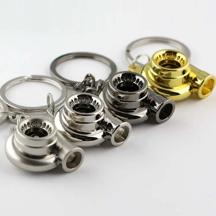 

Sleeve Bearing Spinning Auto Part Model Turbine Turbocharger Key Chain Ring Keyfob Keyring Real Whistle Sound Turbo Keychain