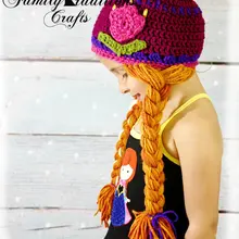 Шапка принцессы Анны, вязаная шапка для девочек, детские вязаные шапки ручной работы, Детская фотография, хлопок