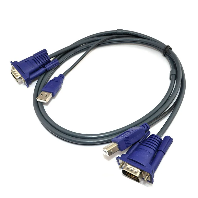 Новинка 4,6 футов 1,5 м USB KVM 15 Pin переключатель VGA кабель для USB 2,0 Тип A до B 4Pin PC компьютер принтер монитор адаптер конвертер