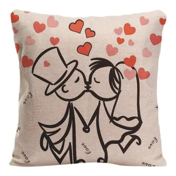

Kiss Lover Cushion Cover Decorative Pillow For Car Sofa Covers I Like You Pillow Case Cotton Linen Dog Cat Home Decor Pillowcase