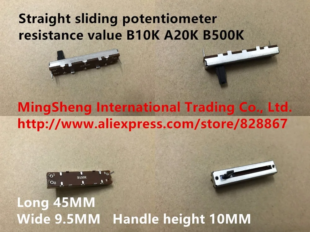 Оригинальное новое 100% прямое скольжение потенциометра длина 45 мм ширина 9 5
