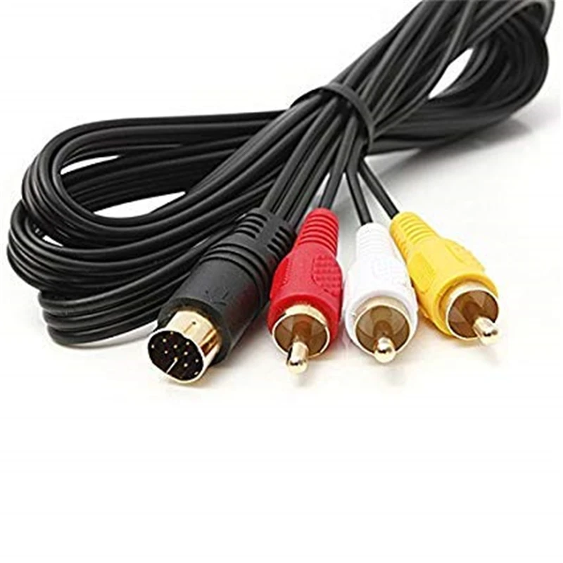 Ruitroliker 10 Pin аудио AV A/V RCA кабель шнур черный для Сатурна