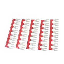 

5 Pcs TB2508 600V 25A 8 Position Pre Insulated Fork Terminal Strip Red