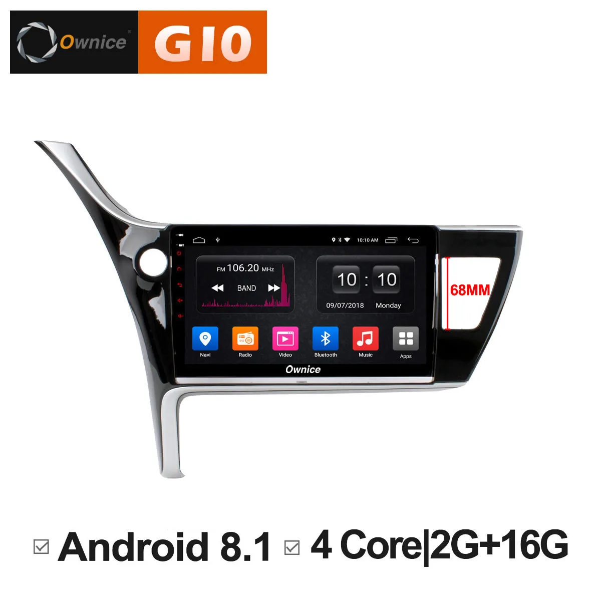 Clearance Ownice C500+ G10 10.1" 2.5D Nano Screen Android 8.1 Octa Core car dvd player for Toyota Corolla 2016 2017 4G LTE SIM 32G ROM 4G 1