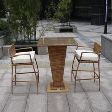 3pcs All Weather Waterproof Outdoor Garden Resin Wicker Bar Set