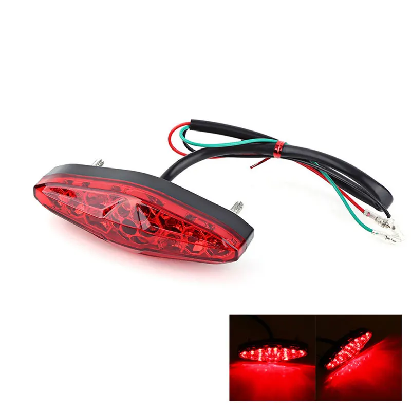 Nuoxintr Universal 15 LED Motorcycle Brake Stop Running Tail Light LED Rear Light Motocross Moto ATV Dirt Bike 12V