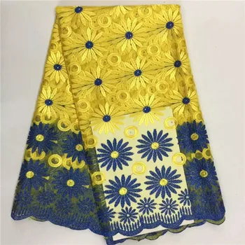 

16L1KFree Shipping Wedding Flower Slicer African Net Lace Sewing yellow Tulle Embroidered Lace Trim