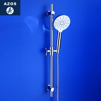 

Azos Shower Rod Brass Chrome Rise And Fall Single Function Rotatable Bracket Bathing Shower Room Round HSSJ018A