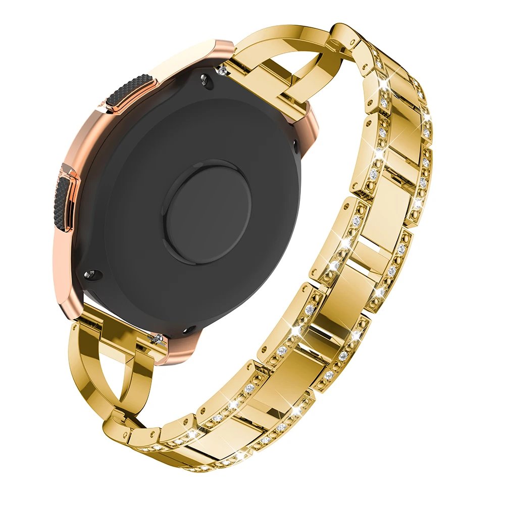 Ремешок из нержавеющей стали для samsung Galaxy Watch active 2 Watch металлический ремешок для Xiaomi huami amazfit bip часы со стразами Band 40