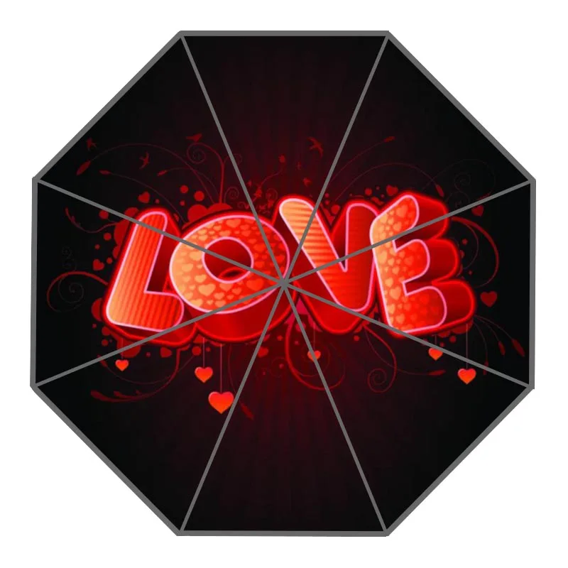 Высокое качество на заказ подарок на день Святого Валентина любовь сердце Зонты Новое поступление полезный складной солнечный и дождливый зонтик от солнца - Цвет: Бургундия