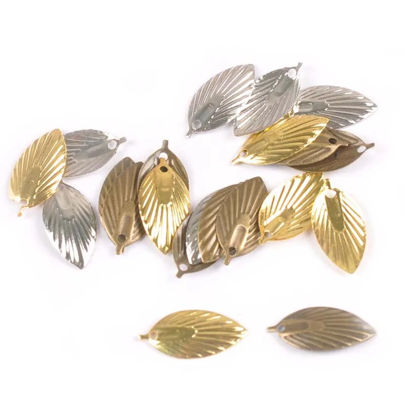 

Leaves Connectors Filigree Wraps Embellishments For DIY Home Decor Making Scrapbooking Metal Crafts Gift 50Pcs18x8mm Yk0747