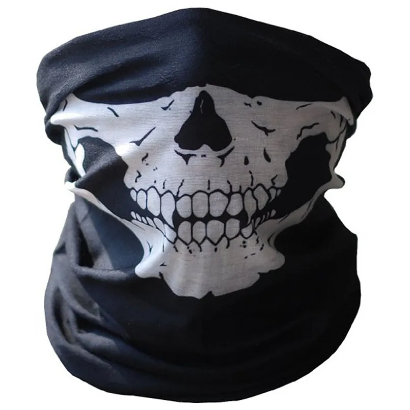 Мотоциклетная маска для лица,, маска для Хэллоуина, велосипеда, лыжного черепа, полумаска для лица, шарф-призрак, многофункциональная грелка для шеи, COD
