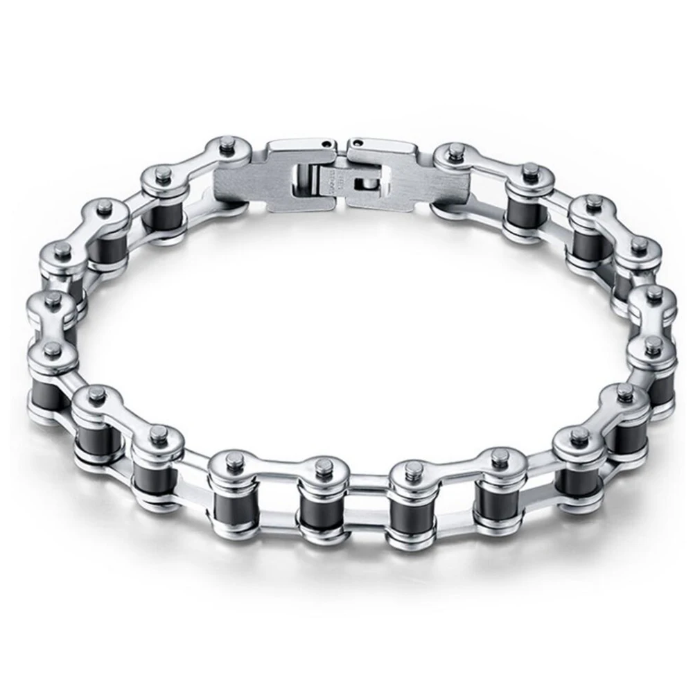 Stainless Steel Biker Bracelet Men's Motorcycle Chain Punk Rock Male Bracelet Biker Bicycle Bracelets stainless steel bracelet metal bracelet