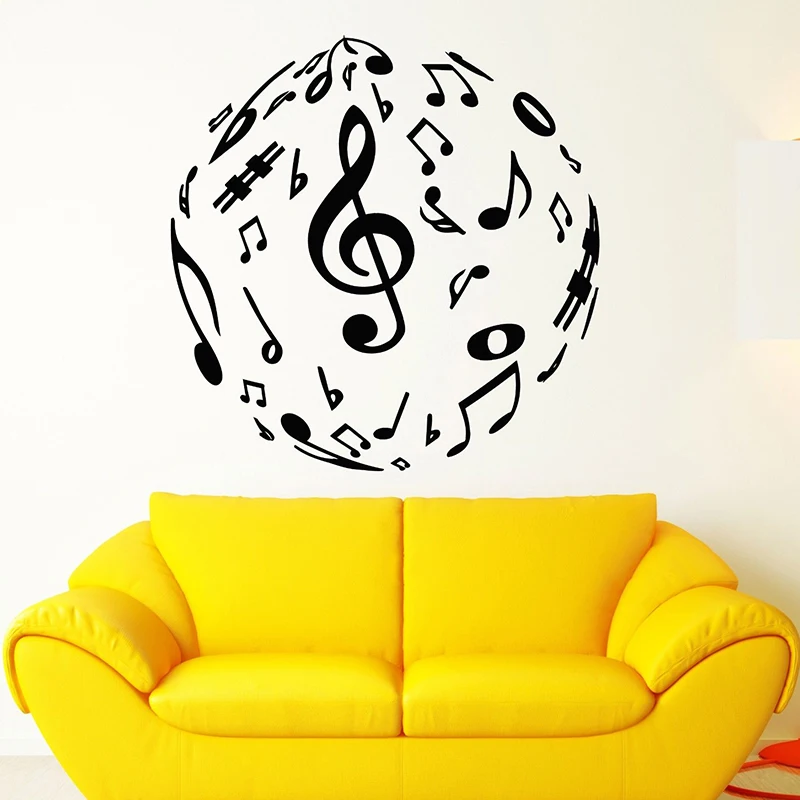 Music Notes Wall Decals Vinyl Wall Decal For Bedroom Removable Art