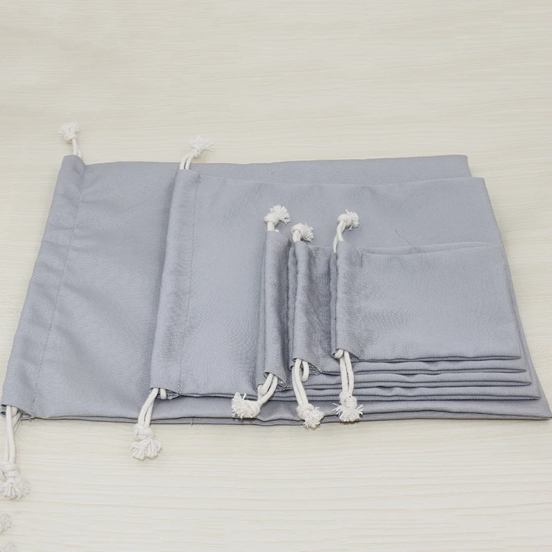 20pcs/lot 5 Colors Cotton Canvas Pouch Wholesale Custom Logo Printed Small Drawstring Gift Bags Packing Bags Jewellery Pouches Jewelry Packaging