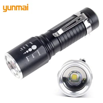 

Zoomable T6 Flashlight 8000 Lumens Tactical Torch 5 Modes linternas LED Nightlight by 18650 or AAA Battery