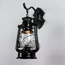 Европейский минималистский лампы спальня сад зеркало лампа ретро освещения кованого железа бра прикроватные GY141