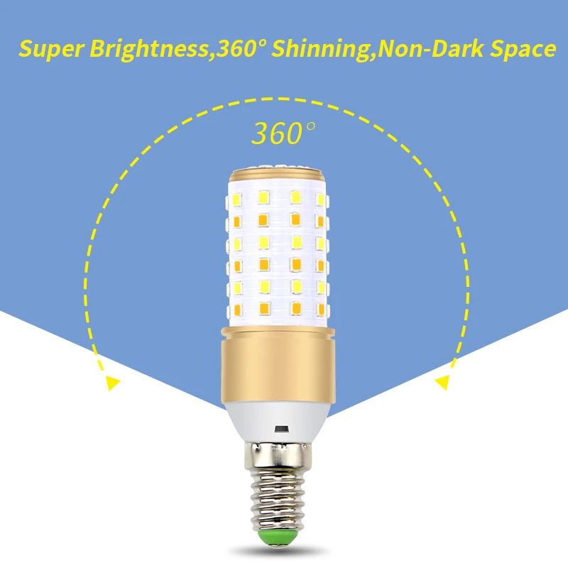 LED Lamp 4W 5W 7W Lampada LED 220V Corn Bulb E14 Candle Light 110V E27 LED Bulb No Flicker Bombillas 2835SMD Chandelier Lighting