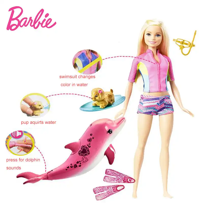 barbie fbd63 dolphin magic snorkel fun friends doll