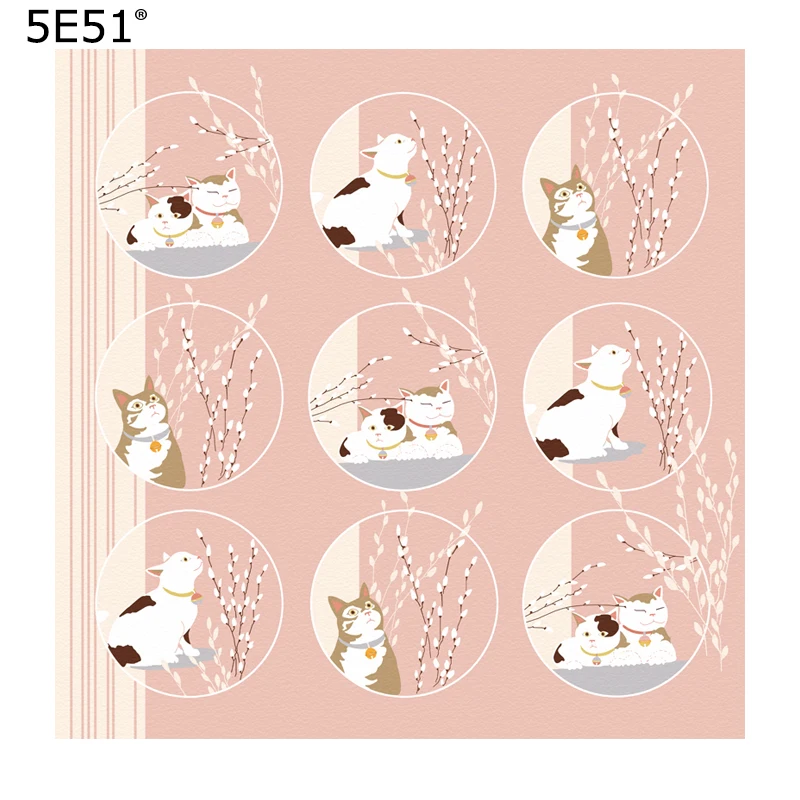 

Japanese furoshiki polyester 100% / Japan classic Tradition cat printed 70cm / Many Uses