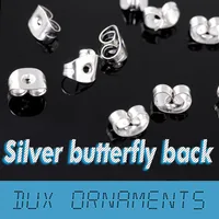 925 Sterling Silver Plated Earrings Stopper Butterfly Earrings Backs 1000pcs/6usd