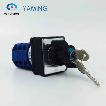 

Yaming electric 3 position key switch 3 phases change over rotary cam switch with key YMW26-20/3S Manufacturer