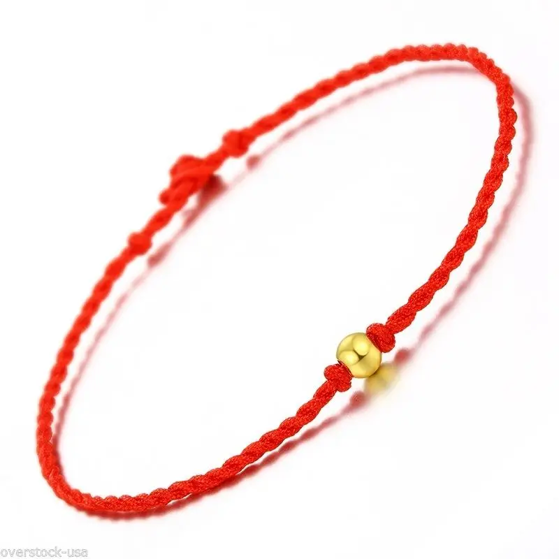 

Authentic 999 GOLD 24K Yellow Gold Beaded knitted Bracelet / 0.10g Bead