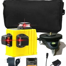 3D 12 линий лазерный уровень красный лазерный уровень самонивелирующийся 360 горизонтальный вертикальный крест супер мощный красный лазер