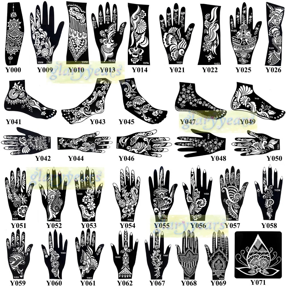 1 шт. Популярные изысканные наклейки Mehndi с цветочным кружевом дизайн хна блеск