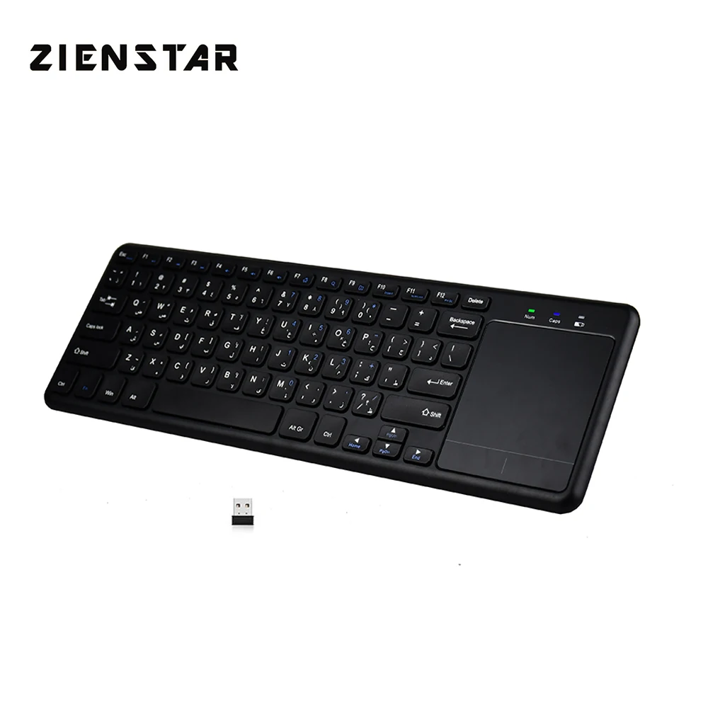 Zienstar арабский/Английский 2,4 ГГц тачпад Беспроводная клавиатура для Windows PC, ноутбука, ios pad, Smart tv, HTPC IP tv, Android Box