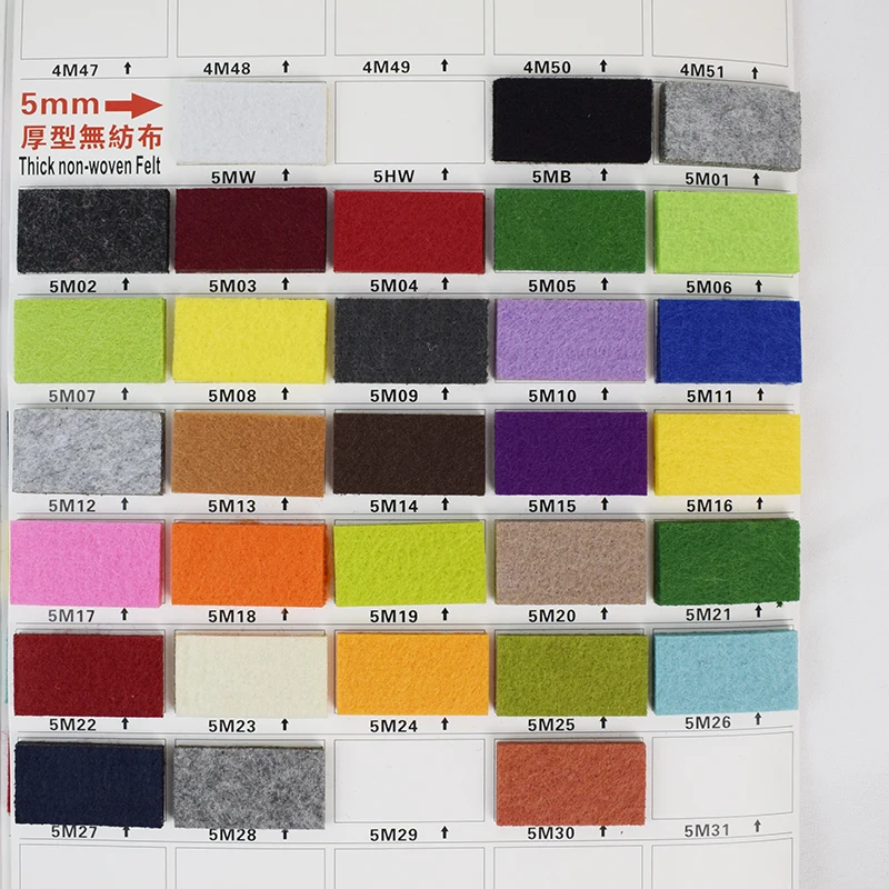 

5mm Polyester NOT wool Felt Fabric handmade diy craft telas fieltro vilt Thick sound-proofing filc dekoracyjny 45x90cm