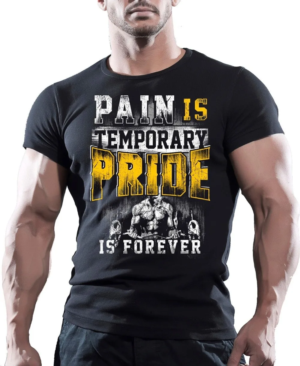 

Hot Sale New Men'S T Shirt PAIN & PRIDE MENS BODYBUILDING GYM MOTIVATION GOKU T-Shirt MMA WORKOUT TOP Funny O Neck T Shirt