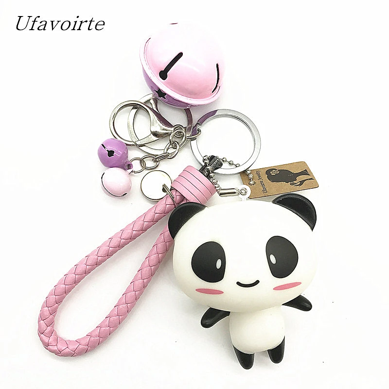 Ufavoirte Panda Keychain Fashion Leather keychain Pink keychain Toy