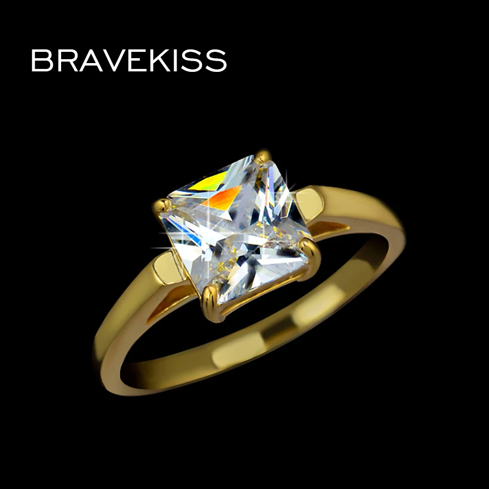 Винтажные обручальные кольца для женщин BRAVEKISS с фианитом и камнем кристаллами