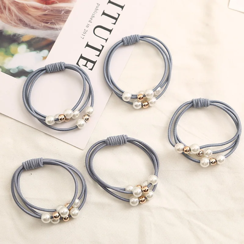 2018 Hair Accessories Pearl Elastic Rubber Bands Ring Headwear Girl Elastic Hair Band Ponytail Holder Scrunchy Rope Hair Jewelry - Image 4