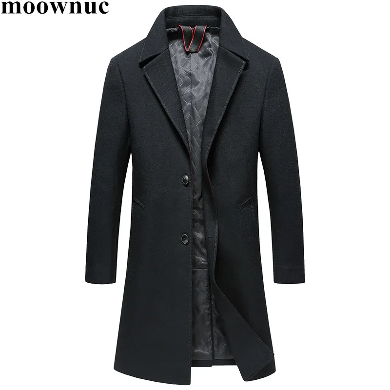 2018 New Autumn Winter Men's Woolen Coats Business Long Overcoats Mens