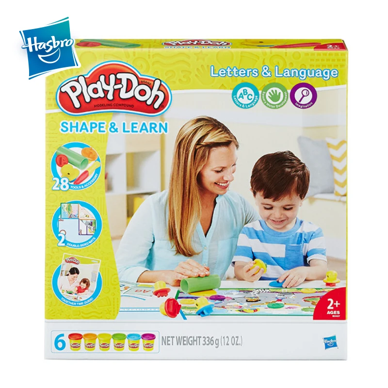 Hasbro Play-Doh ручной работы цветной глиняный Пластилин Безопасный и Play Doh нетоксичный Алфавит Обучающий Набор Обучающие игрушки DIY моделирование