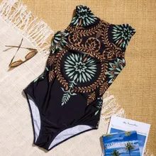2019 Sexy One Piece Swimsuit Closed Print Swimwear Women Swimsuit Push Up Bathing Suit For Beach Or Pool Female Swimming Suit