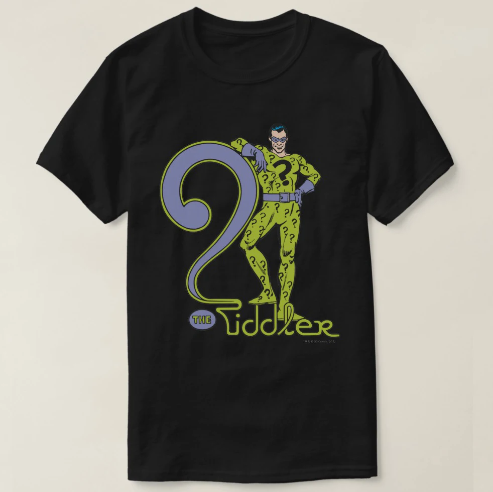 Мужская футболка с принтом зеленая хлопковая коротким рукавом и логотипом Riddler