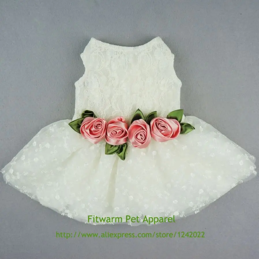 Fitwarm высокое качество роскошное розовое кружево собака свадебное платье одежда невесты официальная одежда XS маленький средний большой