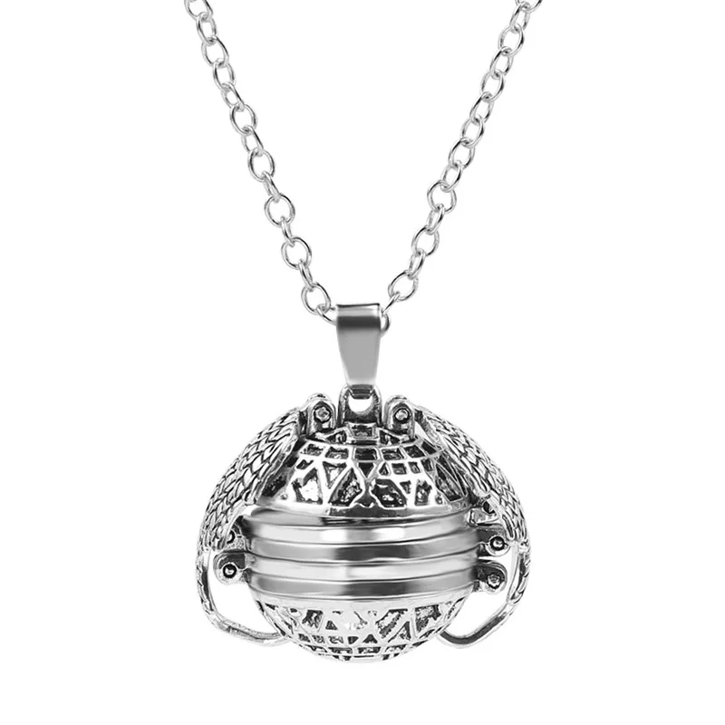 Женское Ожерелье с кулоном с изображением колый магии 4 фото, плавающий медальон с памятью, ожерелье с крыльями ангела, флэш-бокс, альбом, коробка, ожерелье s - Окраска металла: ancient silver color
