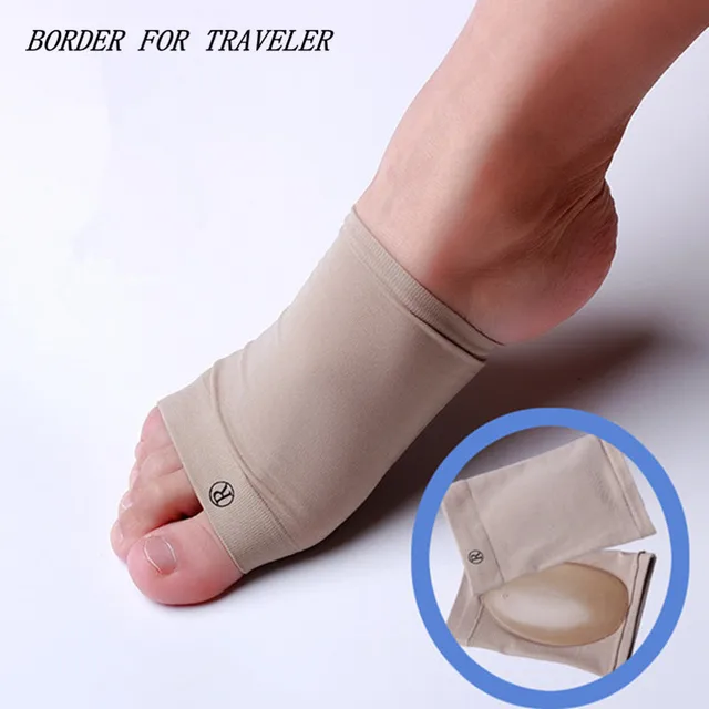 Bandage Silicone Arch Support Shoes Pad Flexible Fabric Massage Feet Orthopedic Flatfoot Insoles
