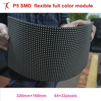 

Flexible P5 smd indoor 320*160mm full color led module widely for spherical screen,rhomb screen,originality screen,40000dots/sqm
