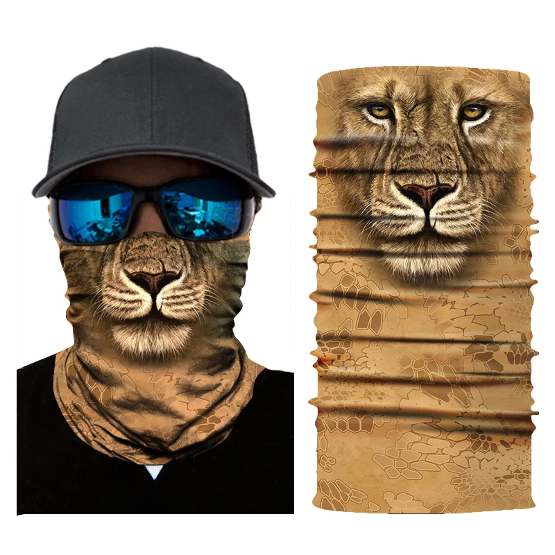 

3D Animal Seamless Magic Neck Gaiter Face Mask Balaclava Shield Camping Cycling Fishing Biker Bandana Headband Scarf Men Women