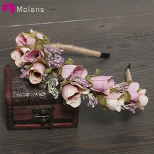 Романтическая заколка в виде цветка Бандана с цветами для невесты Свадебные аксессуары цветочные повязки на голову головной убор для фотографии