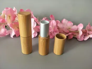 

20pcs 12.1mm Natural Bamboo Lipstick Tube 5ml DIY Empty Lip Balm Cosmetic Packaging Container 4.5g Lip Gloss Pipe Shell