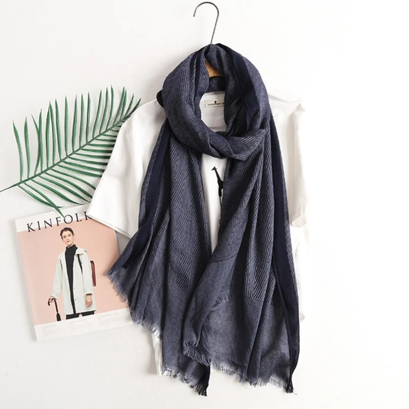 2017 Vintage Cotton Linen Scarf Women Fashion Long Scarf Men Geometric